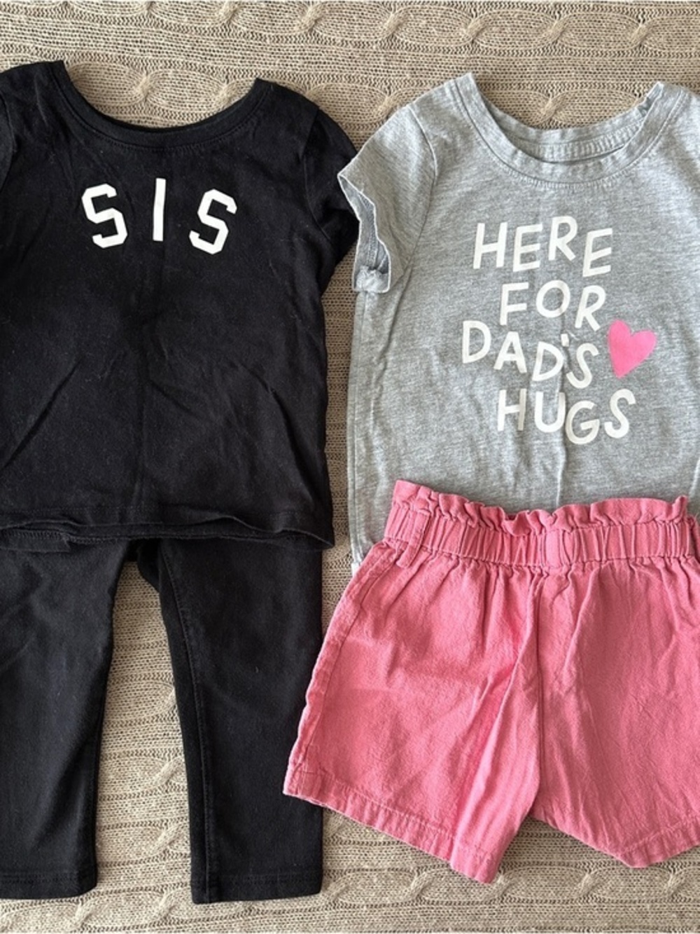 EUC Cat & Jack/Children’s Place 4pc Mix’n’Match Bundle: Black & Pink, 12-18 Mo